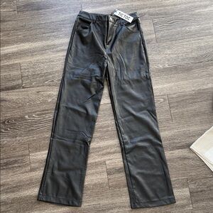 Black Faux Leather Pants